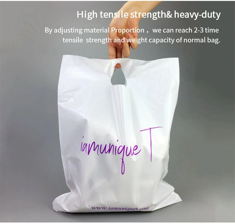 Plastic Die Cut Handle Bags Shopping Bag with Patch Handle