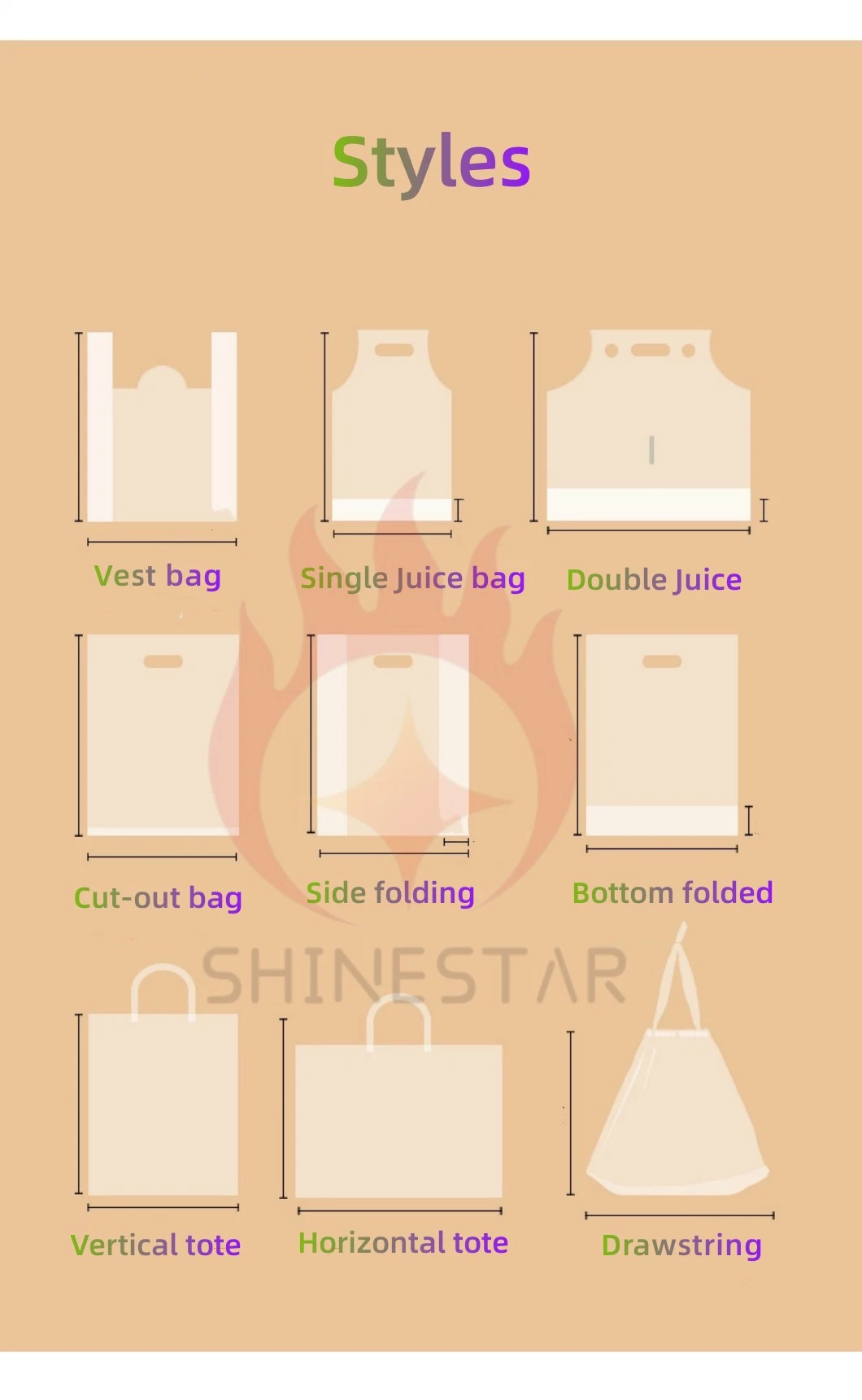 Clear Frosted Die Cut Plastic Bags with Handles for Merchandise, Retail, Gifts, Trade Show