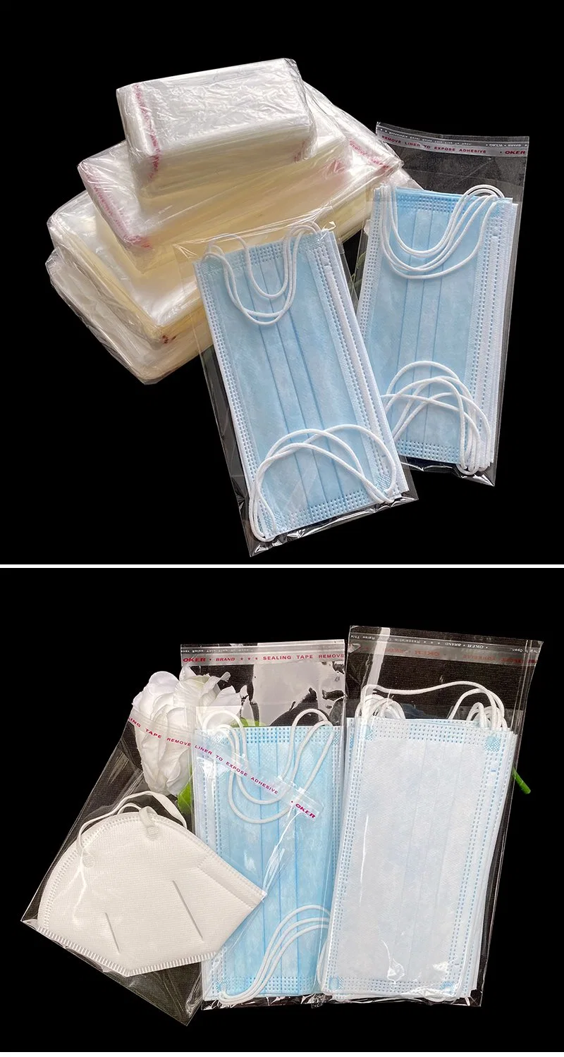 Custom Cheap Clear OPP/PP Plastic Bag Transparent Self-Adhesive Packaging Bag for Clothes Food Packaging