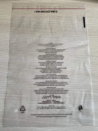 Customized Self Adhesive Clear Mailing Bag