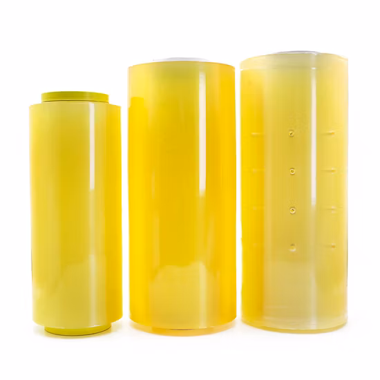 Food Grade PVC Food Cling Wrap Film High Stretch Transparent Clear Waterproof Plastic Packing Material Wrapping Film Stretch Film Jumbo Roll for Food packaging